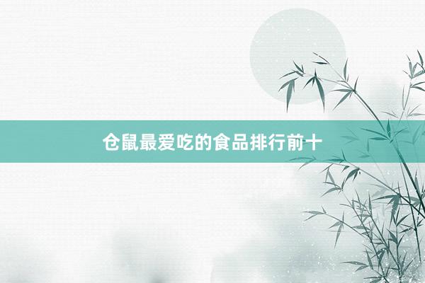 仓鼠最爱吃的食品排行前十